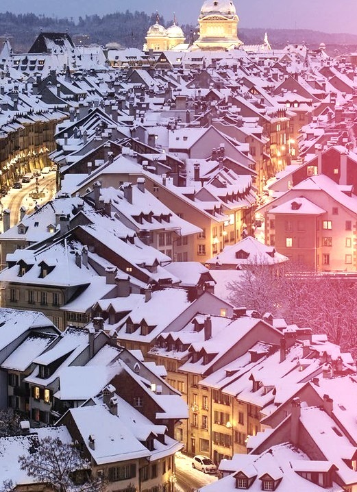 Snowy Night, Bern, Switzerland 